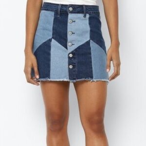 American Eagle Hi Rise Festival Mini Patchwork Denim Skirt Retro Size 4 Hippie